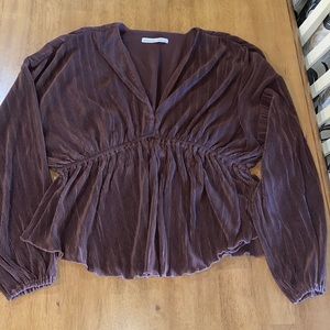 Abercrombie & Fitch Brown Peplum Top Size Large
